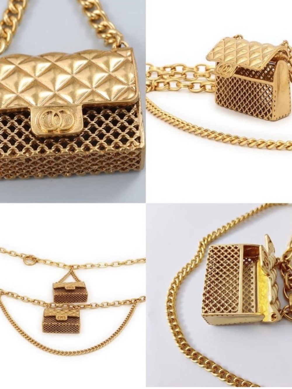 Gold Chain Waist Belt with Mini Bag